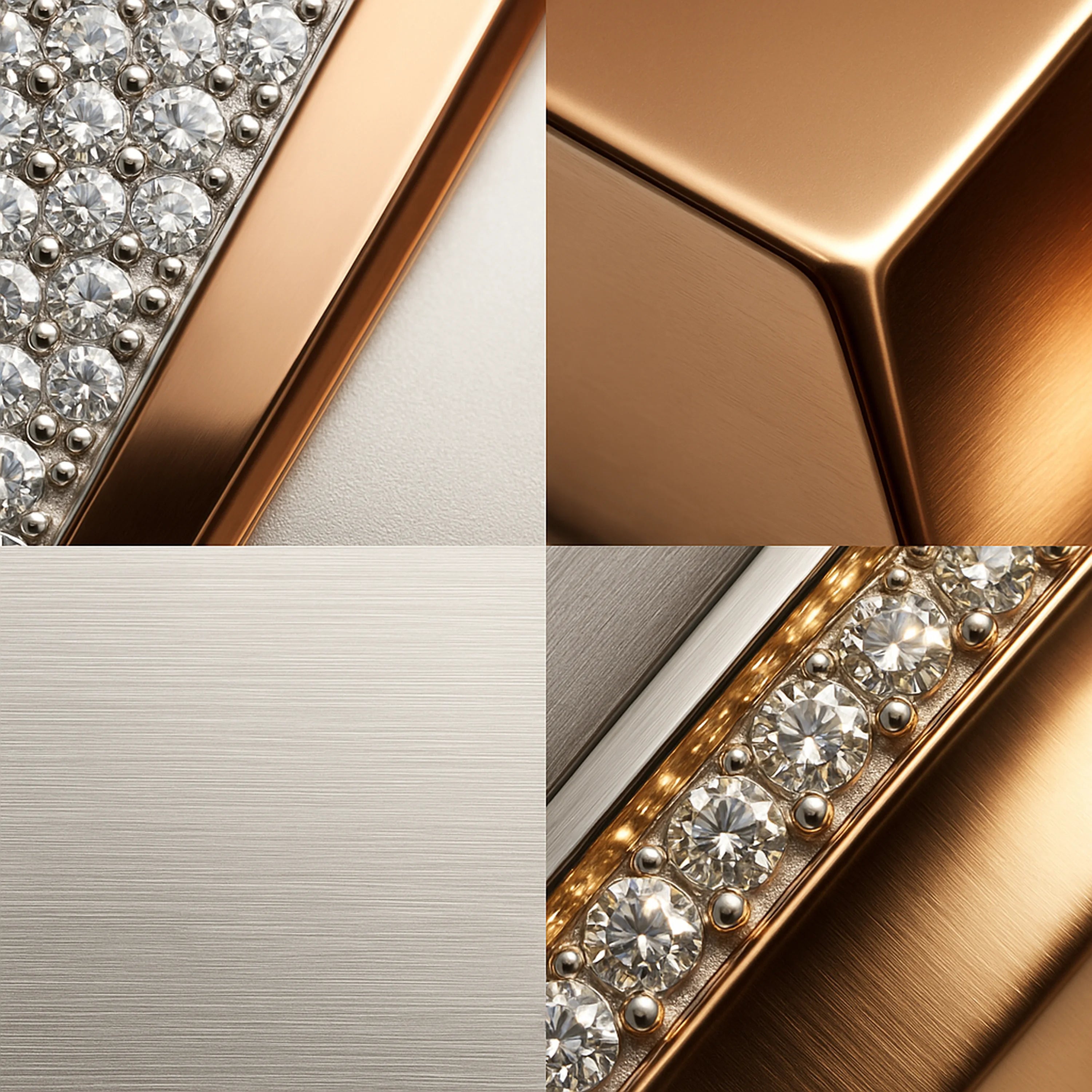 Close-up of a gold and diamond Redbutan jewelry piece with detailed textures.