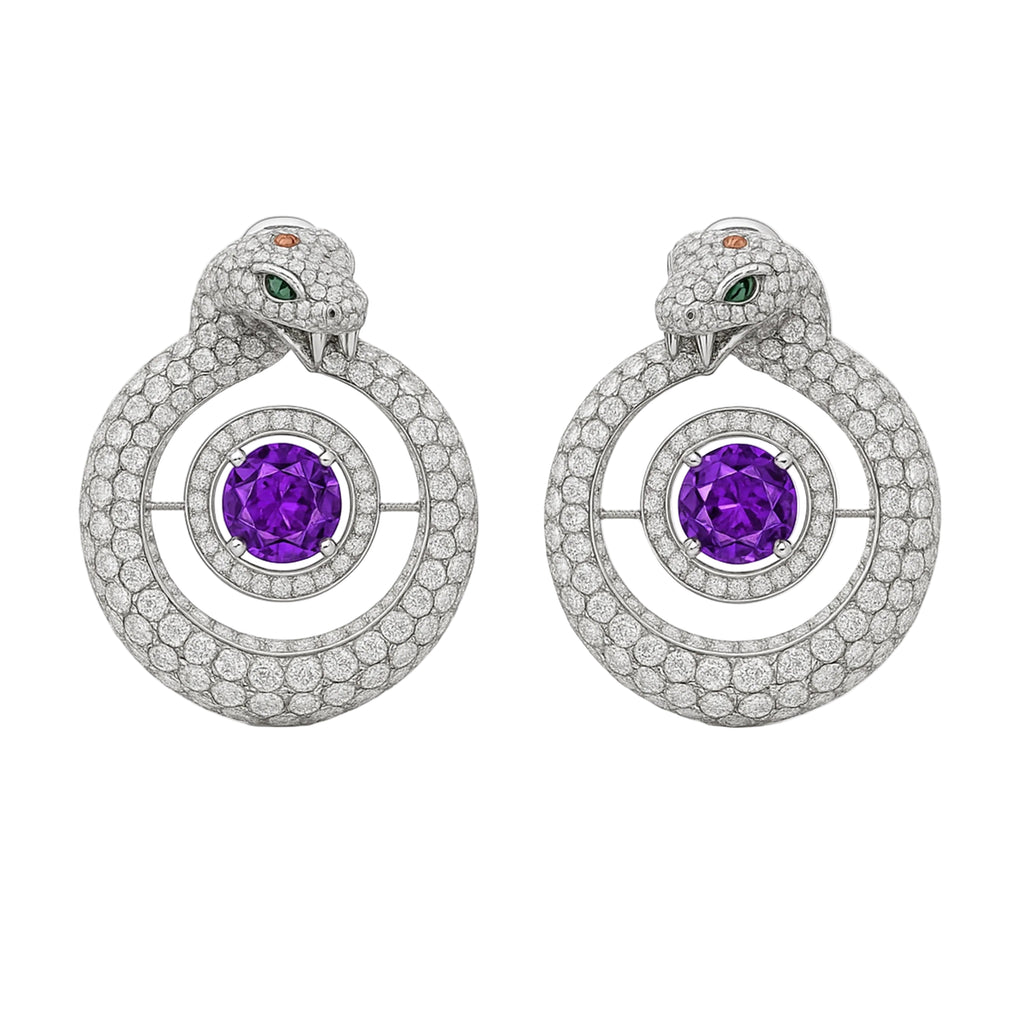Redbutan High jewel, Twin-serpent high-jewel earrings, studio hero
